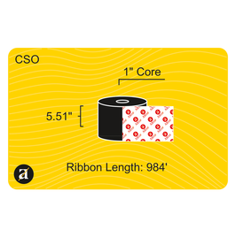 5.51" x 984' Thermal Transfer Ribbon - Wax & Resin - 1" Core