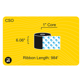 6.06" x 984' Thermal Transfer Ribbon - Resin - 1" Core