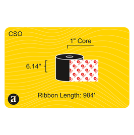 6.14" x 984' Thermal Transfer Ribbon - Wax & Resin - 1" Core