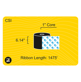 6.14" x 1476' Thermal Transfer Ribbon - Coated Side In - Resin - 1" Core