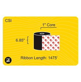 6.85" x 1476' Thermal Transfer Ribbon - Coated Side In - Wax & Resin - 1" Core