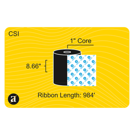 8.66" x 984' Thermal Transfer Ribbon - Coated Side In - Resin - 1" Core