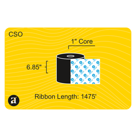 6.85" x 1476' Thermal Transfer Ribbon - Resin - 1" Core
