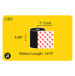 8.66" x 1476' Thermal Transfer Ribbon - Wax & Resin - 1" Core