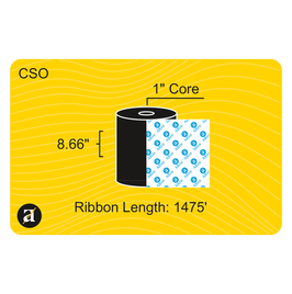 8.66" x 1476' Thermal Transfer Ribbon - Resin - 1" Core