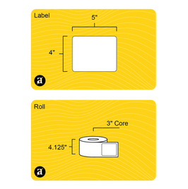 4" x 5" Rectangle Roll Labels - Gloss Inkjet - 3" Core