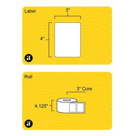 4" x 3" Rectangle Roll Labels - Gloss Inkjet - 3" Core
