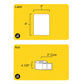 4" x 3" Weatherproof Rectangle Roll Labels - Gloss Inkjet - 3" Core