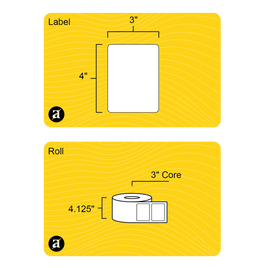 4" x 3" Weatherproof Rectangle Roll Labels - Gloss Inkjet - 3" Core