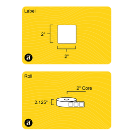 2" x 2" Square Roll Labels - Gloss Inkjet - 2" Core