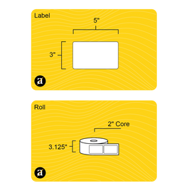 3" x 5" Rectangle Roll Labels - Gloss Inkjet - 2" Core