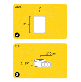 3" x 2" Rectangle Roll Labels - Gloss Inkjet - 2" Core