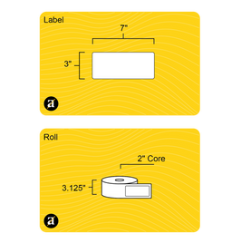 3" x 7" Rectangle Roll Labels - Gloss Inkjet - 2" Core