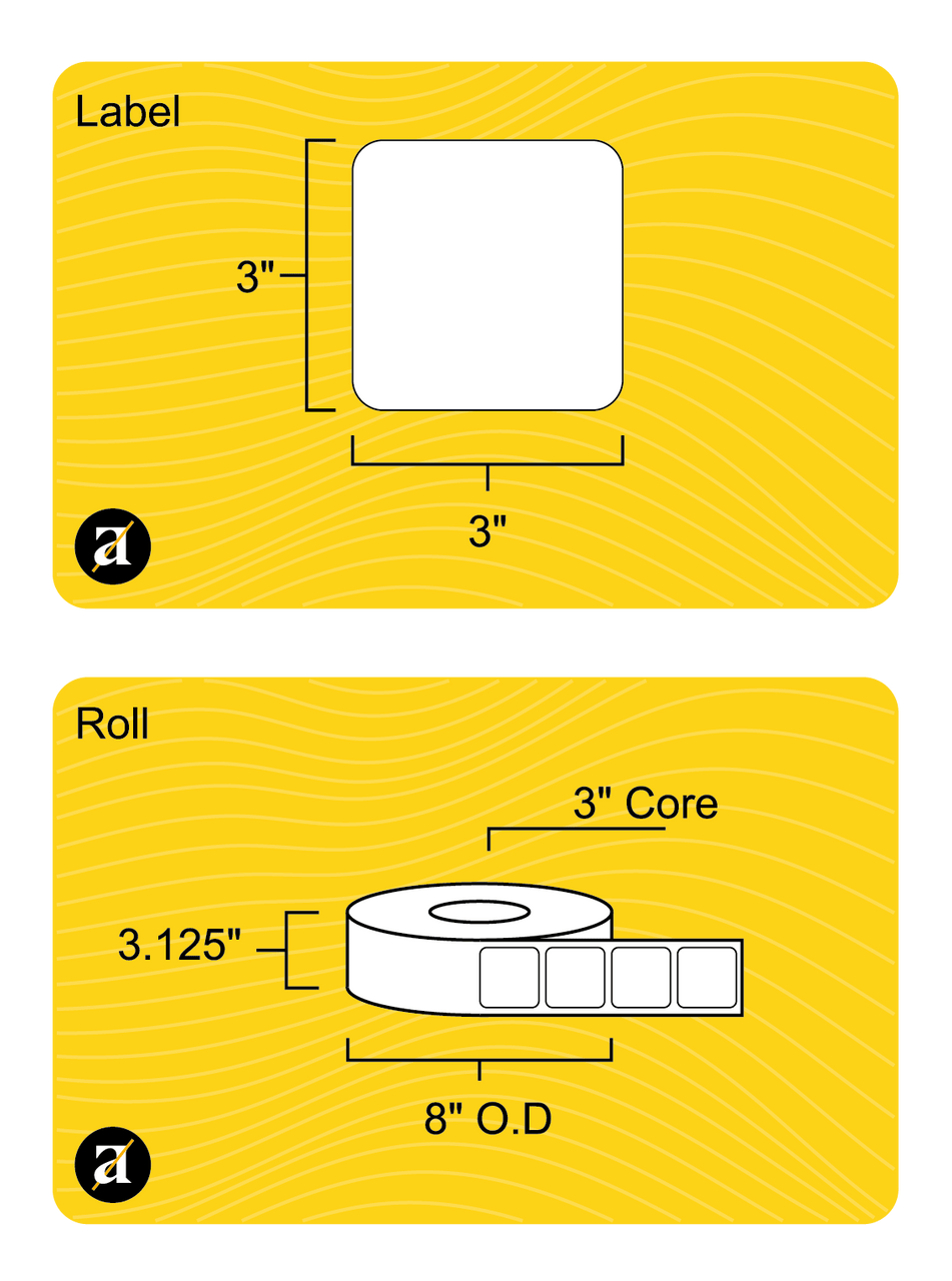 3x3 Direct Thermal Label - 3 Core | Altro Labels