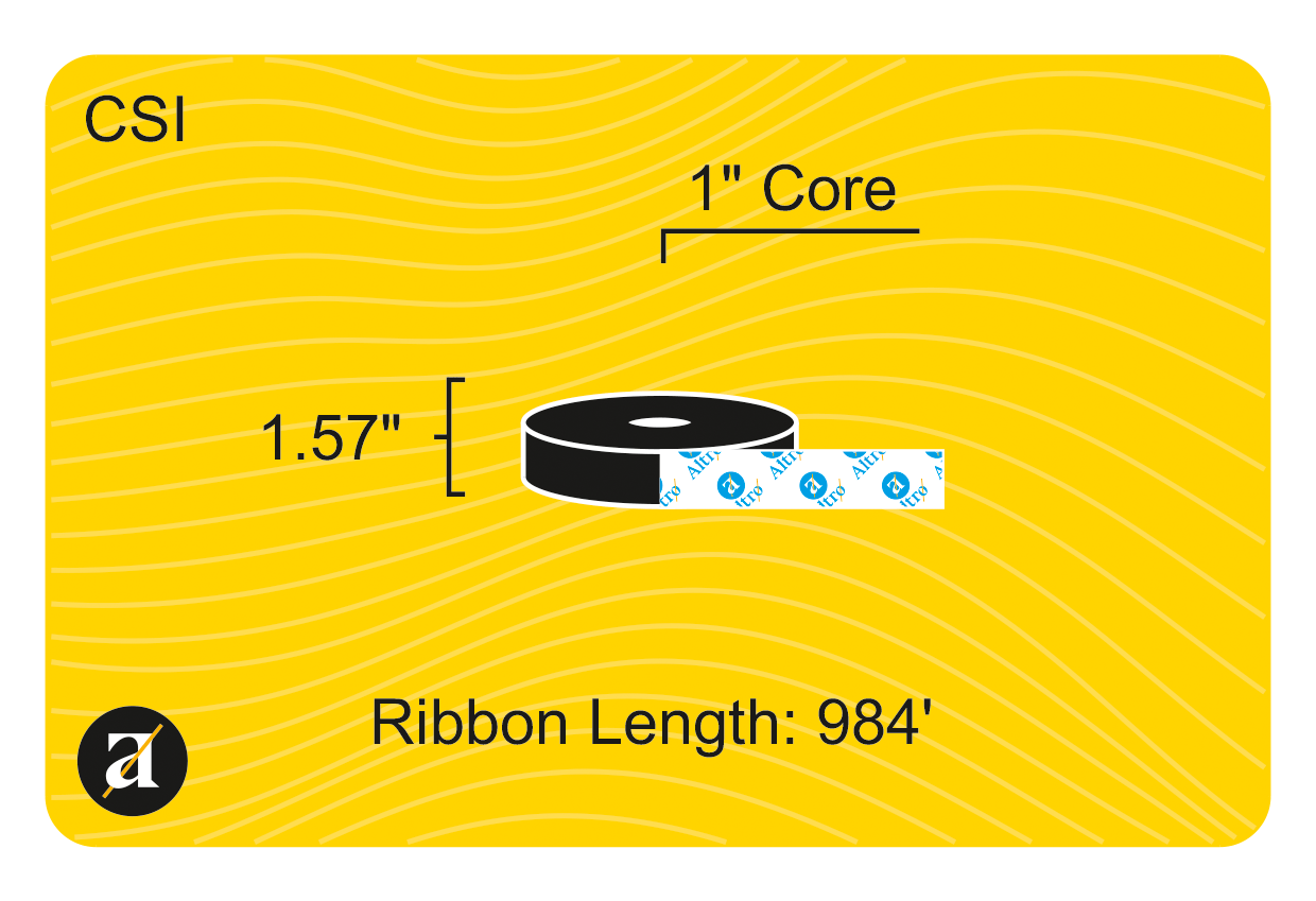 1.57x984 Thermal Transfer Ribbon - Coated Side In - Resin - 1 Core ...