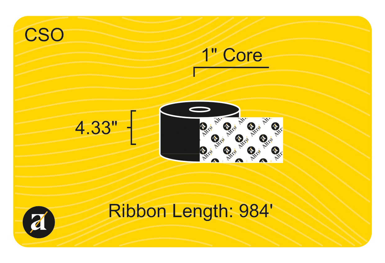 4.33x984 Zebra Ribbon - 1 Core | Altro Labels
