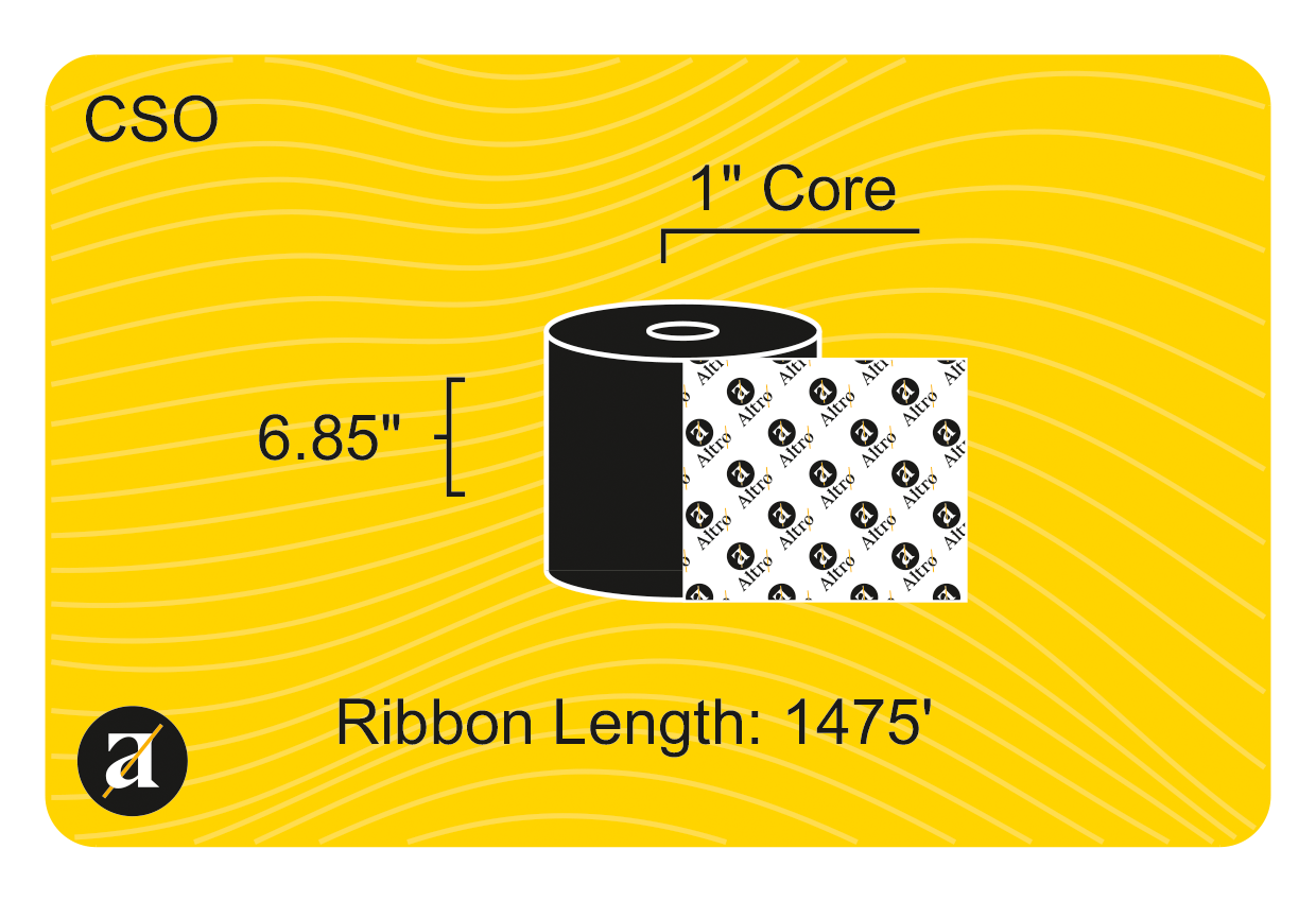 6.85x1476 Zebra Ribbon - 1 Core | Altro Labels