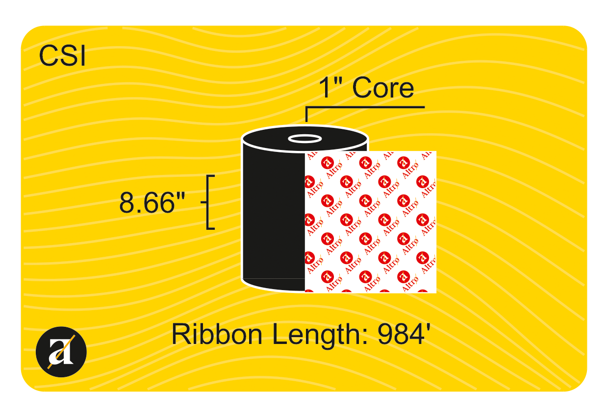 8.66x984 Thermal Transfer Ribbon - Coated Side In - Wax & Resin - 1 ...