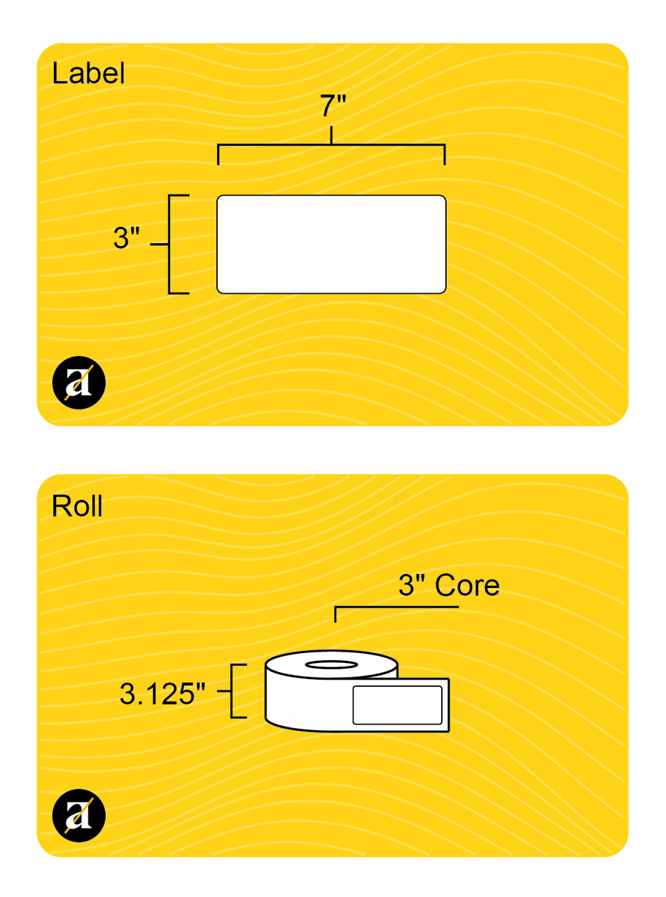 3x7 Weatherproof Rectangle Labels - Gloss Inkjet | Altro Labels