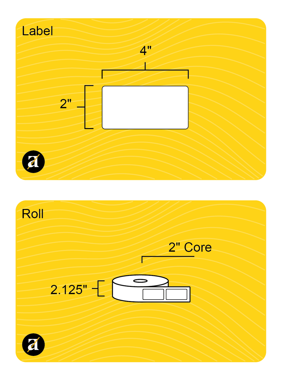 2x4 Rectangle Labels Gloss Inkjet Altro Labels