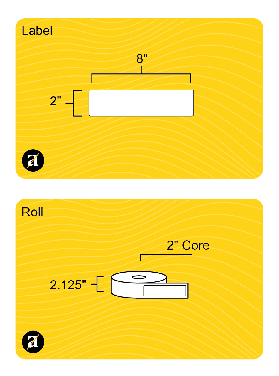 2x8 Rectangle Labels - Gloss Inkjet | Altro Labels